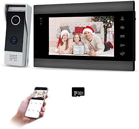 JeaTone Video Door Phone Doorbell 4-Wired 7 Inch AHD Wi-Fi Intercom System with 720P Camera Support Tuya APP Remote Motion Detection/Unlock/Record/Snapshot